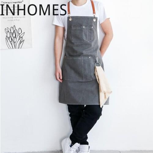 Customized Logo Hair Stylist Cafe Tea Flower Shop Barber Apron Men Women Restaurant Baking Chef Work Clothes Overalls delantal