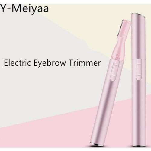 Portable Mini Pink Black Electric Face Eyebrow Scissors Hair Trimmer Women Body Shaver Remover Blade Razor Epilator Wholesale 40