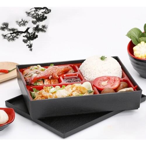 Office Picnic Portable Durable Lunch Box Bento Box ABS School Safe Rice Food Containers 5-section Japanese Style Sushi Catering