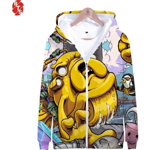 Adventure Time 3D Printed Zipper Hoodies Women/Men Fashion Long Sleeve Hooded Sweatshirt 2019 Hot Sale Casual Streetwear Hoodies