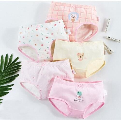 New Free shipping high quality girl baby boxer short briefs panties kids students children teenagers underwear 1-8y 5pcs/lot