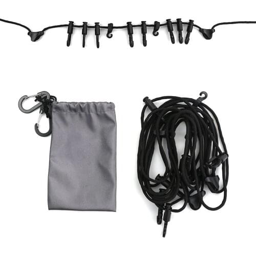 Outdoor 5 Meters Hanging Rope with Hooks and Storage Bag Multipurpose Camping Clothes Line for Camping Hiking