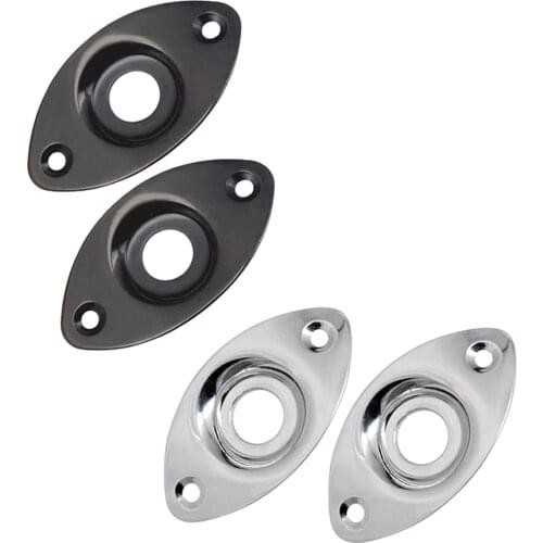 Pack/4pcs DIY Iron Guitar Output Input Jack Socket Cover Plate with Mounting Screws