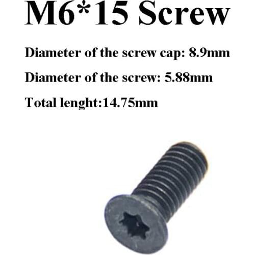 M6*15 Screws For Woodworking Replacement Carbide Inserts 14x14x2.0 Or 15x15x2.5