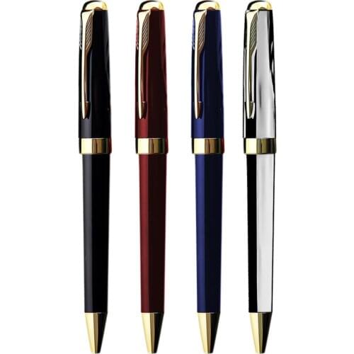 Retractable Gel Ballpoint Pen Business Office School Supplies 1mm Stainless Steel Roller Ball Pen Rotating Writing Stationery