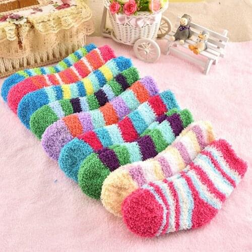 40Pc=20pairs/Lot Winter To Keep Warm Coral Fleece Fashion Able Sweet Candy Colors Baby Socks Boy /girls Socks