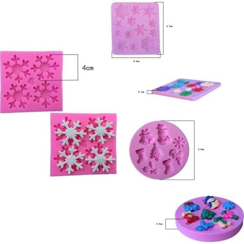 1Pcs DIY Snowflake Christmas Package Silicone Mold Fondant Cake Decorating Tools Soap Mold Cake Chocolate