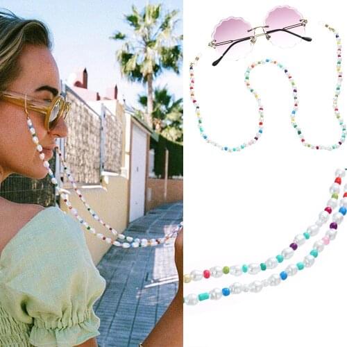 1PC Colorful Pearl Beaded Eyeglass Lanyard Fashion Sweet Women Glasses Chain Anti Slip Sunglasses Strap Spectacles Cord Accessor