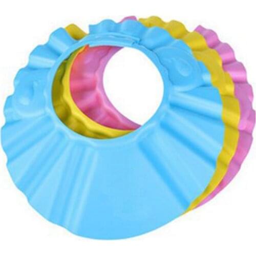 1 Pcs Shampoo Cap Adjustable Baby Kids Shampoo Bath Bathing Shower Cap Hat Wash Hair Shield Bath Shower Products Random Color