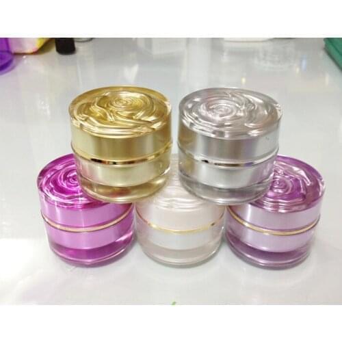 10g/10ml Cosmetics Cream Containers acrylic Empty Sample Packaging Jars Bottles Ointment wax Cosmetics bottle 100pcs/lot