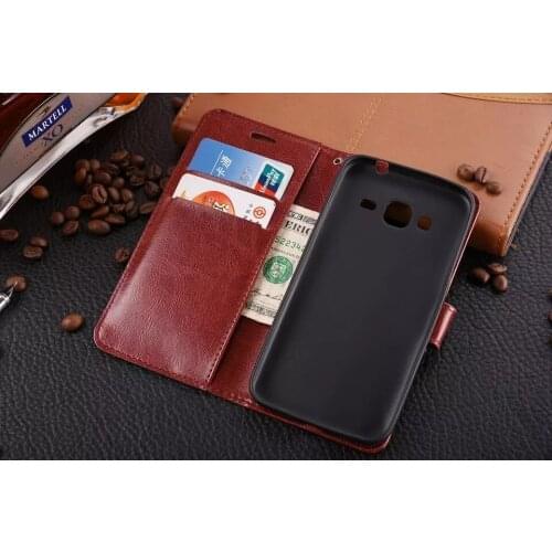 10pcs/lot free shipping Book Style Crazy Horse Lines Leather Wallet Case with Card Slots For Samsung Galaxy J3 2016 J320