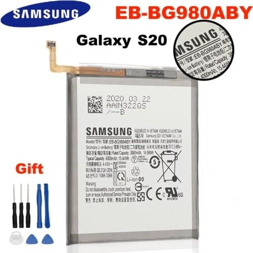 100% Original Battery EB-BG980ABY For Samsung Galaxy S20 Replacement Phone Battery Authentic Battery 4000mAh + Free Tools