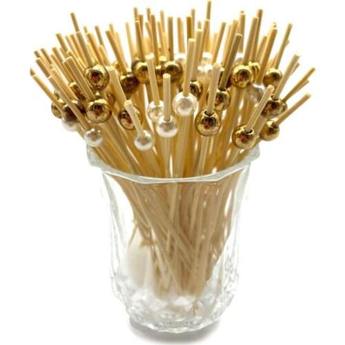 100 Pcs Fruit Picks Handmade Disposable Bamboo Creative Fancy Food Toothpicks for Home Fruit Picks