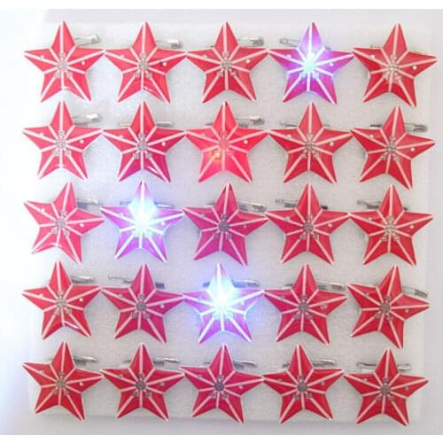 Star LED Flashing Brooch Pin Light Up Badge Glowing Jewelry Gift Toys Glow Party Supplies Concert Bar Birthday Toy