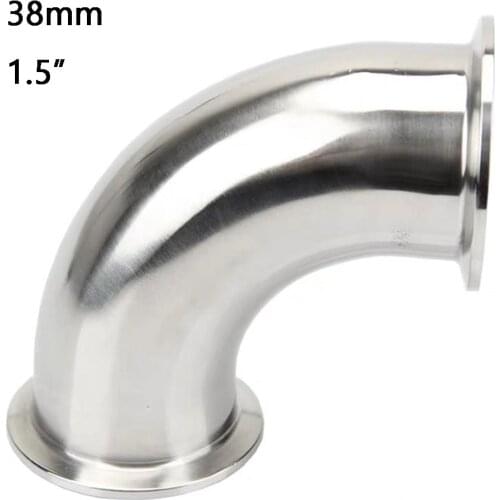 38mm 1-1/2" 1.5" Sanitary Ferrule Elbow 90 Degree Pipe Fittings Tri Clamp Stainless Steel SS304