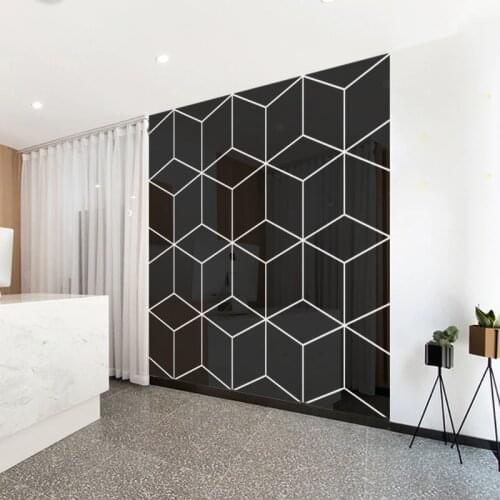 Diamond shape 3d mirror sticker wall decor bedroom living room decoration wall sticker acrylic wall decals home decor