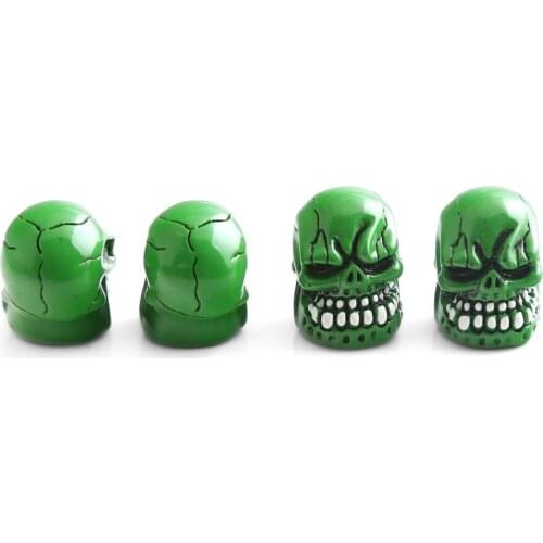 4 Pieces Car Truck Air Port Cover Tire Rim Valve Wheel Stem (Green)