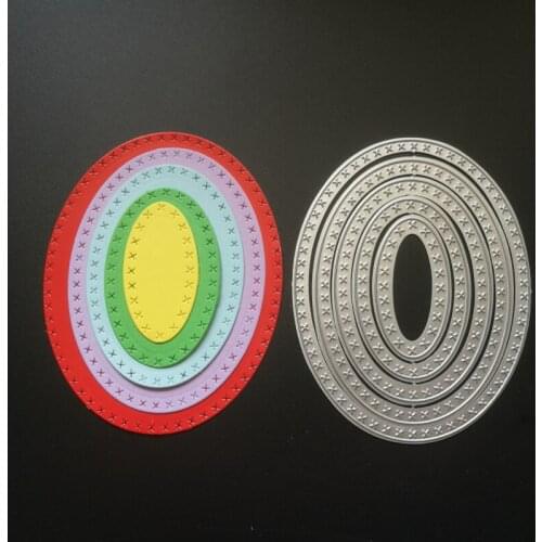 5pcs Metal oval Cutting Dies Stencils for DIY Scrapbooking photo album Decorative Embossing DIY Paper Cards