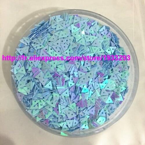 50g(12000pc) 4mm Flat Light Blue AB Tri-angle shape Loose Sequins Paillettes Sewing Wedding Craft Children DIY Accessories