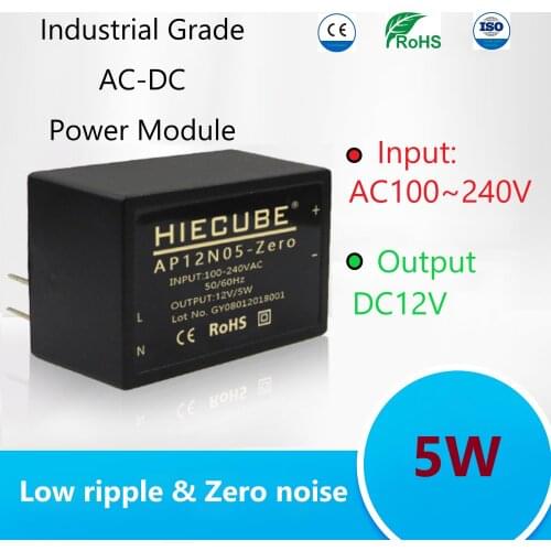 AC100-240V to DC5W 12V Step Down Isolated Stabilized Wide Voltage Supply Switch Regulated Power Module