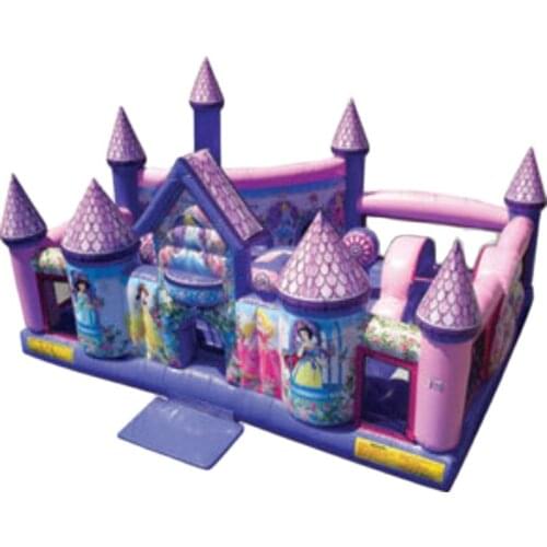 Large amusement park castle Outdoor Inflatable Obstacle Course with fence fun city Outdoor Jumping Bounce Sports Game