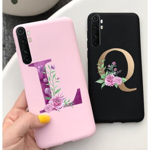 For Coque Xiaomi Mi Note 10 Lite Case Soft Silicone Stylish Letters Back Cover For Xiaomi Mi Note10 Lite Note 10 Pro Phone Cases