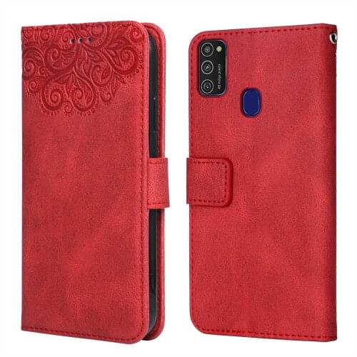 Flower Embossing Case For Samsung Galaxy M21 M215 M215F SM-M215F 6.4''Wallet Flip Leather Case for Samsung M21 Cover
