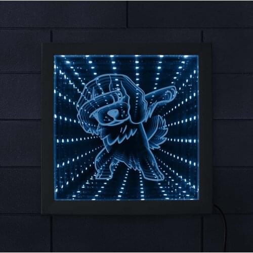 Dabbing Dance LED Infinity Mirror Cavalier King Charles Spaniel Lava Lamp Photo Frame Stunning Optical Illusion Color Change