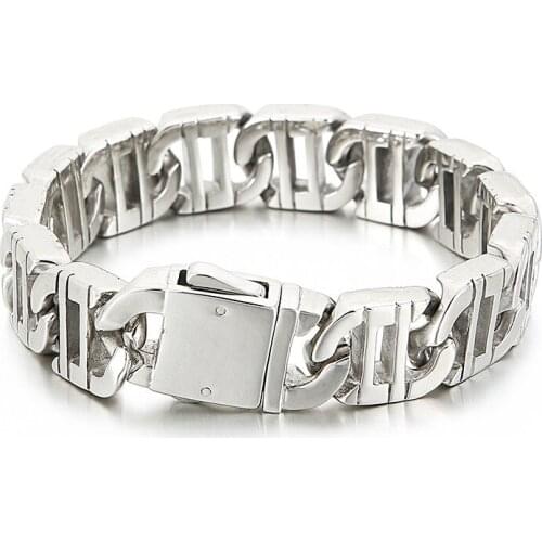European and American stainless steel titanium steel fashion jewelry mens bracelet personality punk style bracelet