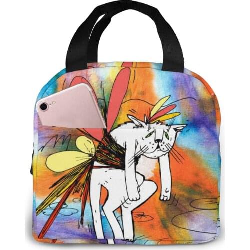 NOISYDESIGNS Insulated Lunch Bag Thermal Graffiti Cats Cute Tote Bags Cooler Picnic Food Lunch Box For Kids Women Girls Ladies