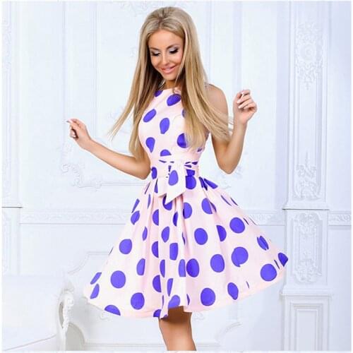Summer Dot Elegant Dress Women Casual Sweet Dress Ball Gown Sleeveless Party Wear Short Dresses Vestidos De Verano
