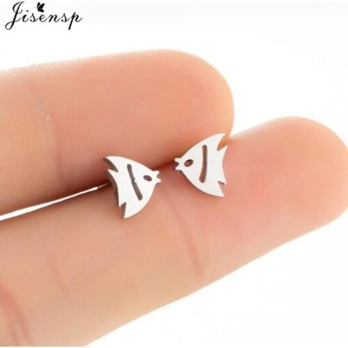 Minimalist Fish Shaped Earrings Stainless Steel Little Goldfish Animal Stud Earring for Women Girls Kids Ear Jewelry Pendientes