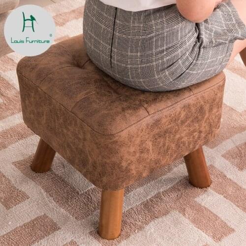 Louis Fashion Stools Ottomans Modern Simple Wooden Shoes Dressing Stools Changing Shoes