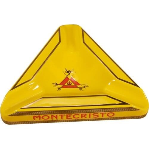 Fashion MONTECRISTO Ceramic Astray Big Triangle Smoking Accessory for Cigar 3 Slots