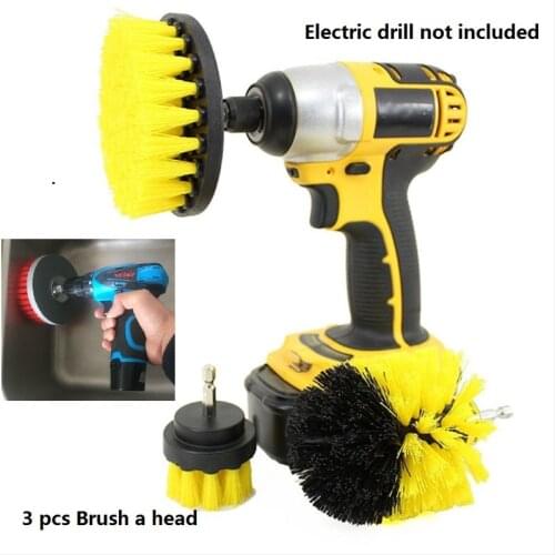 Household Cleaning Electric Drill Brush Head 3 Types Bathroom Surfaces Tub Shower Tile Power Scrub Drill Clean Electric Tool