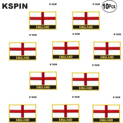 England Flag Embroidery Patches Iron on Saw on Transfer patches Sewing Applications for Clothes in Home&Garden