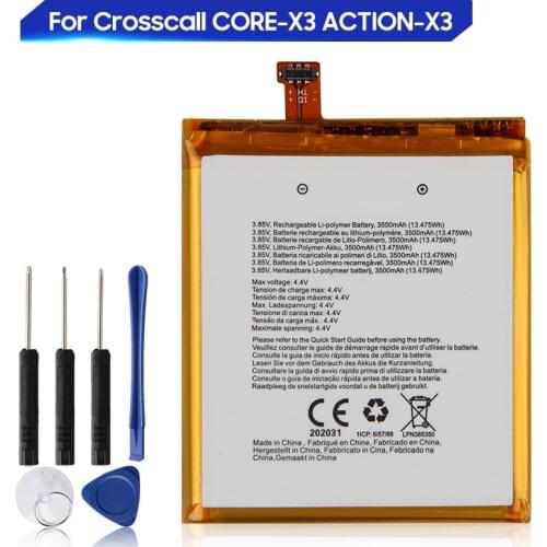 Original Replacement Battery For Crosscall Trekker X3 Crosscall CORE-X3 ACTION-X3 Genuine Phone Battery 3500mAh