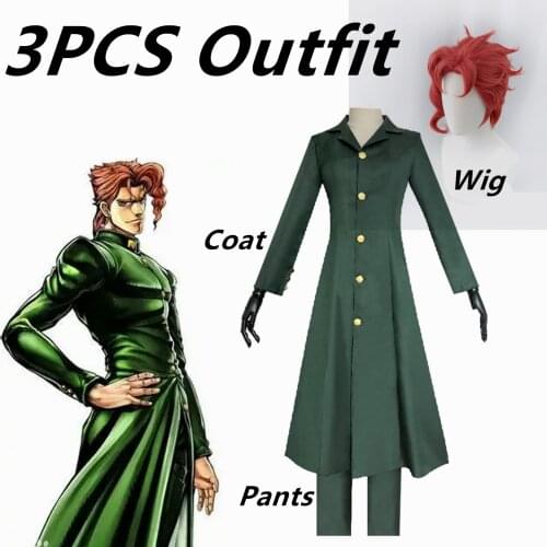 Anime JoJos Bizarre Adventure Role wig Kakyoin Noriaki cosplay Wig Red curl high temperature fiber wig Cap