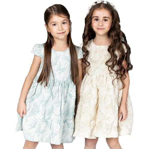 Girls Dress Solid Pleat Baby Girls Spring Fashion Clothes Party Dress Kids Princess Dress For Girls 2-8 Years