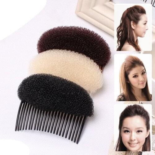 Korean Fashion Haircushion Ladies Simple Hair Comb Princess Styling Hair Fluffy Sponge Cushion Elegant Hair Accessories Headwear