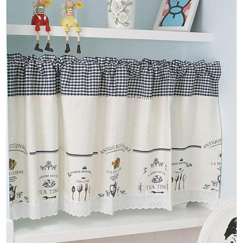 Half-Curtain Lace Hem Short Curtain For Bedroom Kitchen Small Window Drapes Dust-proof Cabinet Door Curtains Decor Curtains