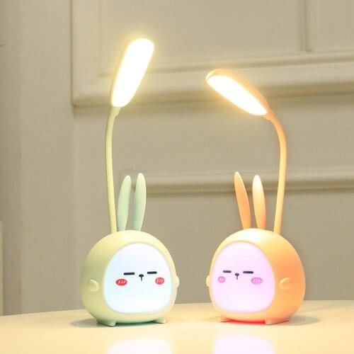 Hot New USB Recharge Foldable Light Cute Cartoon Desk Lamp LED Table Desk Night Reading Light Eye Protective Lamp Fast Delivery