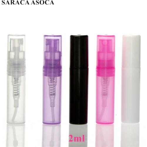 2ml Bayonet Transparent Plastic Spray Bottle Small Cosmetic Packing Atomizer Perfume Bottles Spray Liquid Container 50pcs