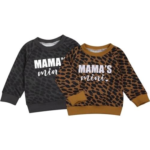 6M-4Years Childrens Leopard Printed Pullover Sweater Long Sleeve Round Neck Casual Top for Spring Autumn and Winter