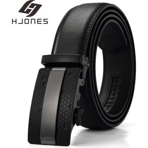 New Design HJones Men Leather Belt Automatic Buckle Fashion Business Gentleman Waistband Design Western Strap Belt PK3000
