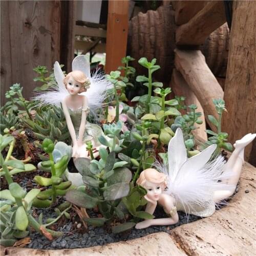 Garden Decoration Feather Flower Fairy Courtyard Country Ornament Lovely Gift Miniature Figurines Miniature Garden Home Decor