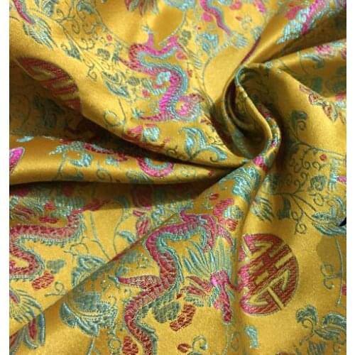 75*50cm Oriental Silk Chinese Japanese Dragon Brocade Indian Evening Dressmaking Fabric