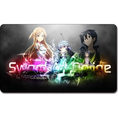 Sword Art Online 2 Playmat) 525 Custom Anime Board Games Sexy Play Mat Card Games Custom Big Pad with Free Storage Bag