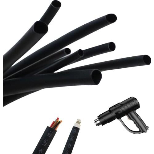 2:1 Black 1mm 2mm 3mm 5mm 6mm 8mm 10mm Diameter Heat Shrink Heatshrink Tubing Tube Sleeving Wrap Wire Sell DIY Connector Repair