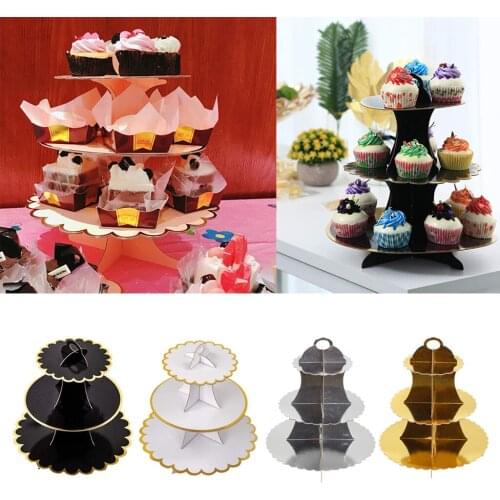 3 Tier Cupcake Stand Pastry Dessert Tower Baby Shower Kid Party Serving Platter